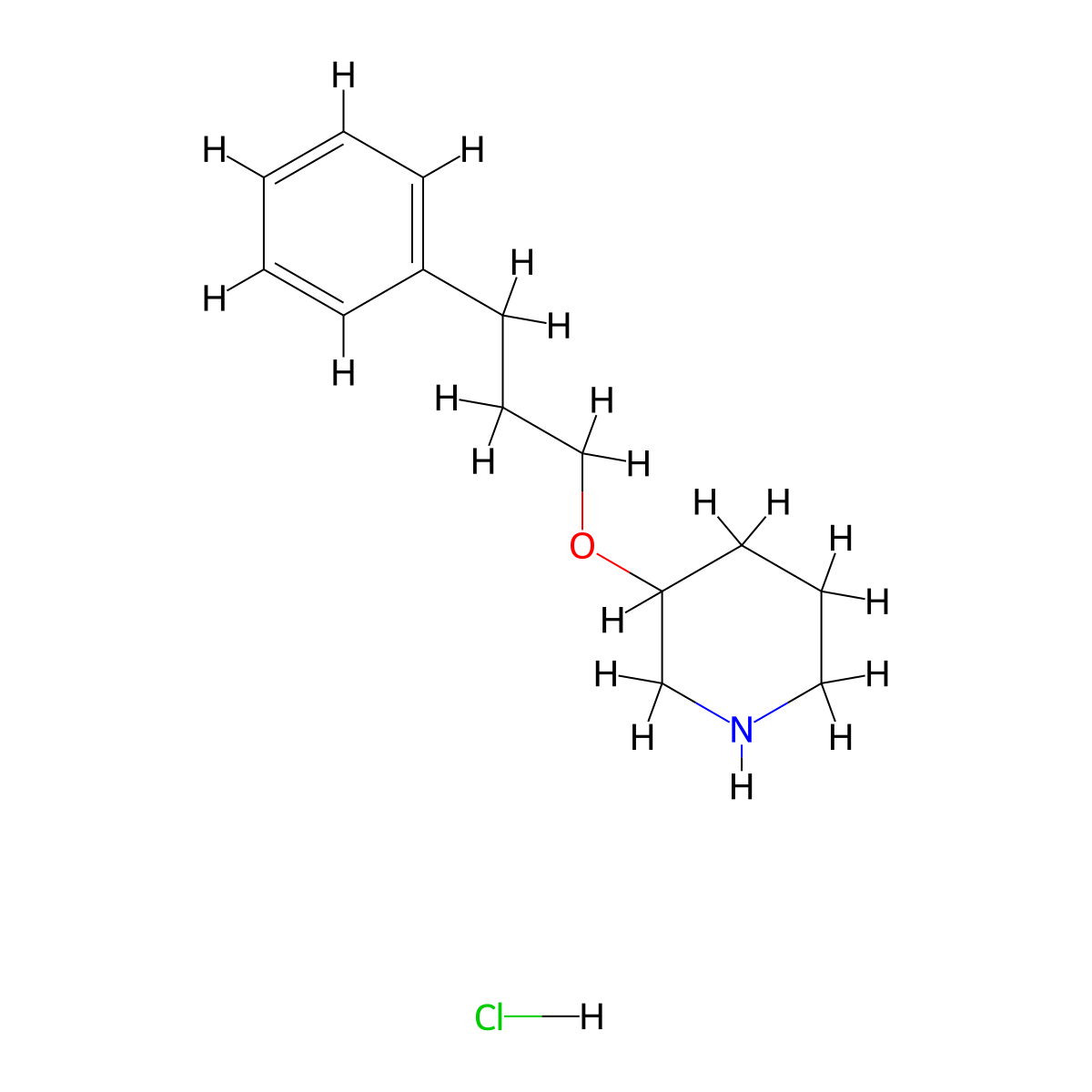 3-(3-Phenylpropoxy)piperidine hydrochloride molecular structure, CAS 1185297-28-2