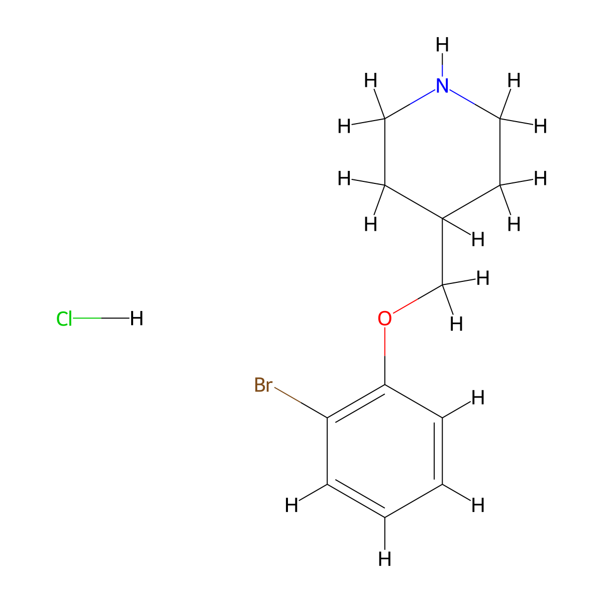 4-[(2-Bromophenoxy)methyl]piperidine hydrochloride molecular structure, CAS 1185297-33-9