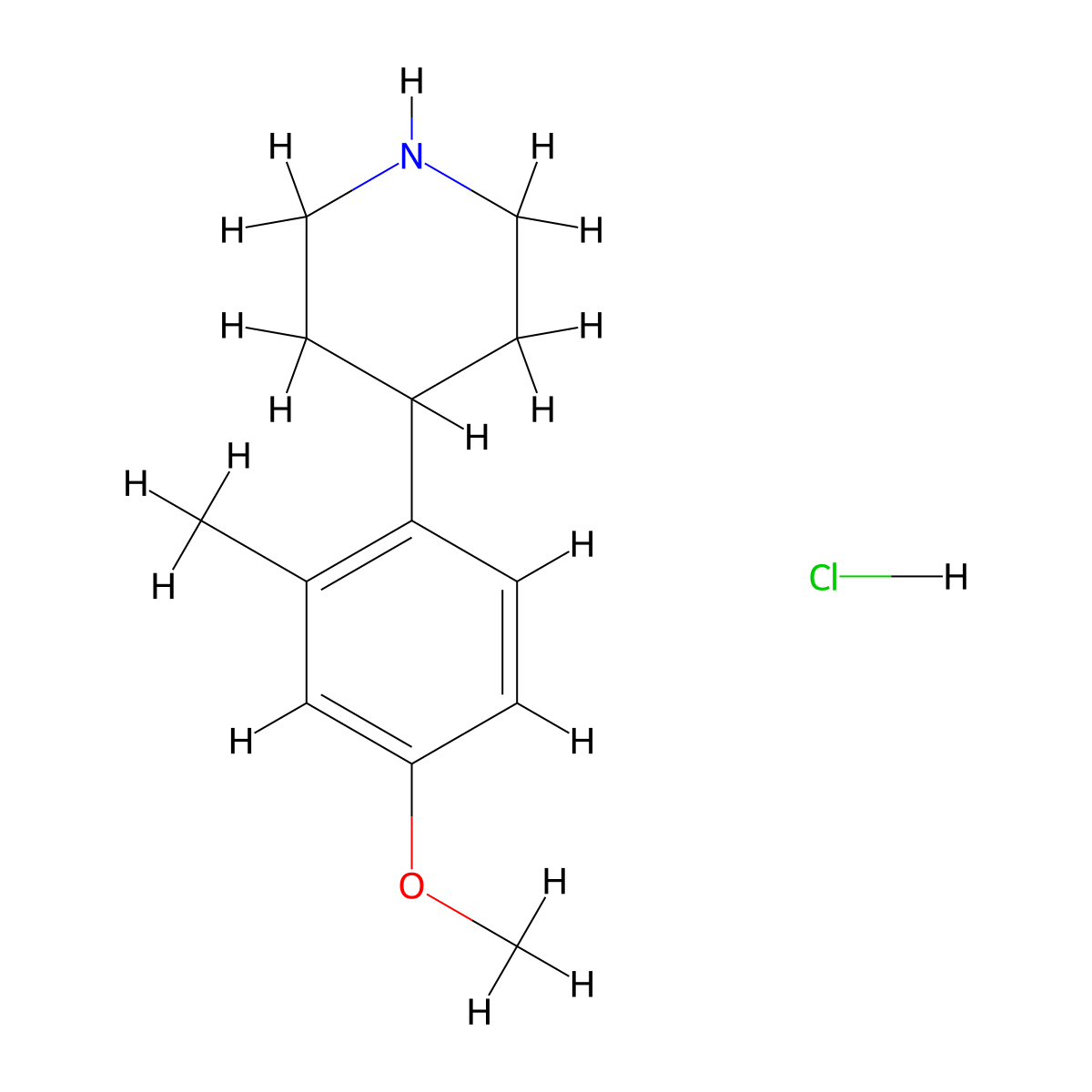 4-(4-Methoxy-2-methylphenyl)piperidine hydrochloride molecular structure, CAS 1185297-37-3