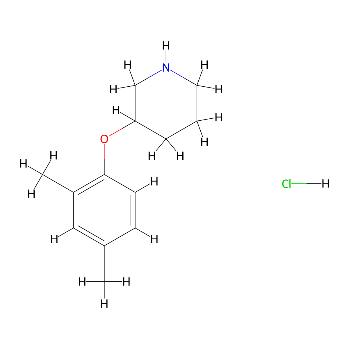 3-(2,4-Dimethylphenoxy)piperidine hydrochloride molecular structure, CAS 1185297-39-5