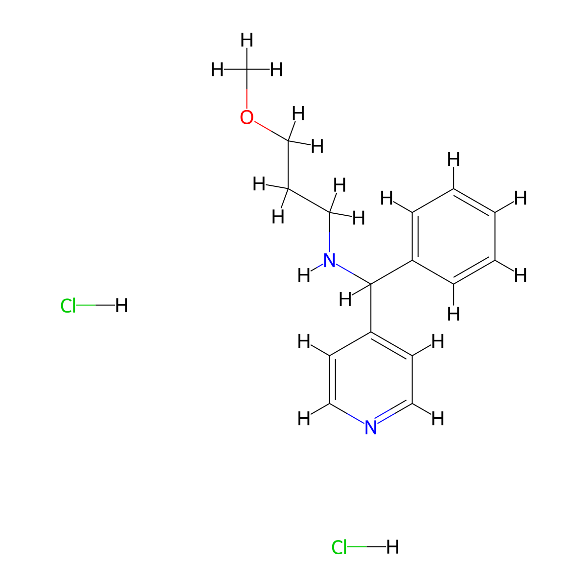 (3-Methoxy-propyl)-(phenyl-pyridin-4-yl-methyl)-amine dihydrochloride molecular structure, CAS 1185297-44-2