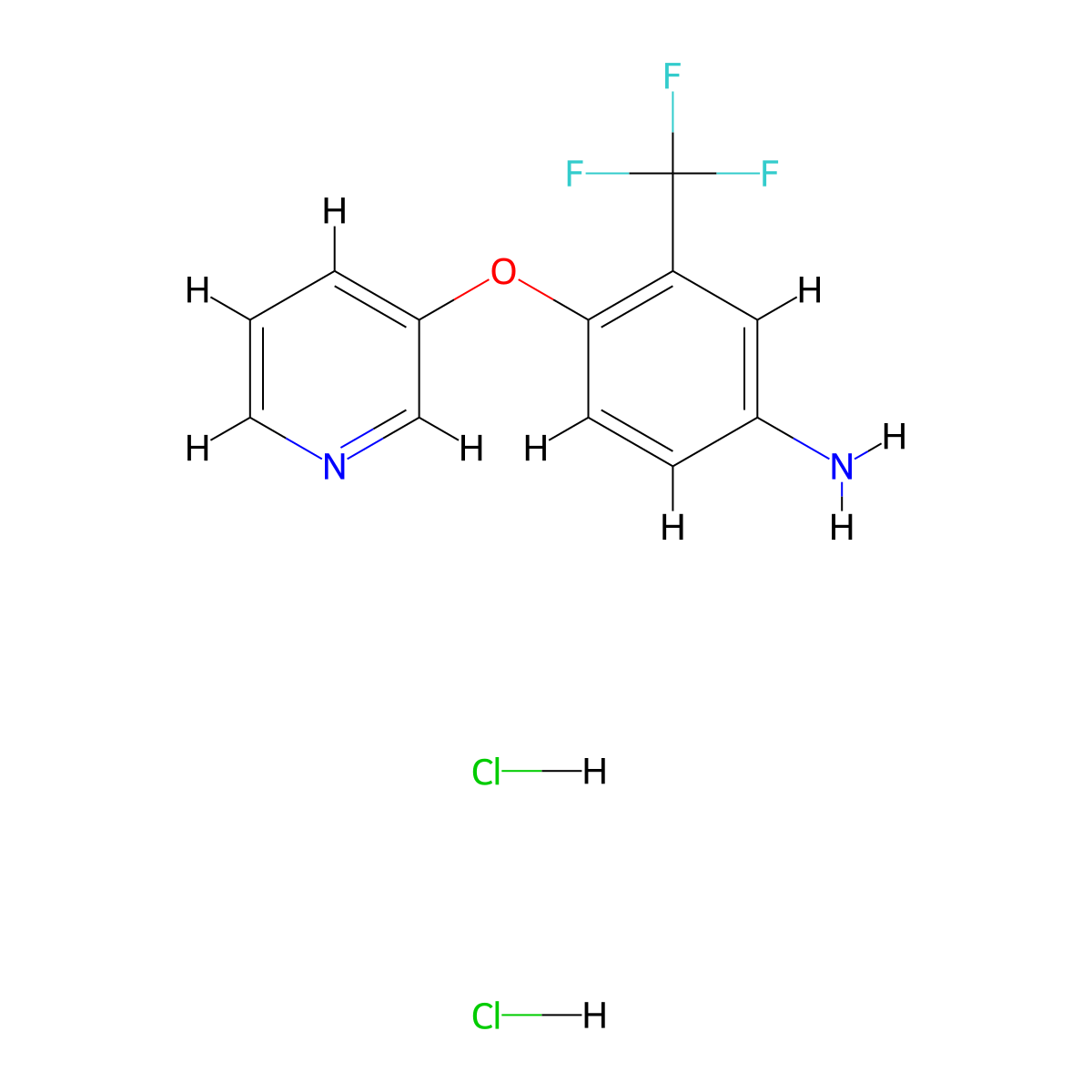 4-(Pyridin-3-yloxy)-3-(trifluoromethyl)aniline dihydrochloride molecular structure, CAS 1185297-45-3