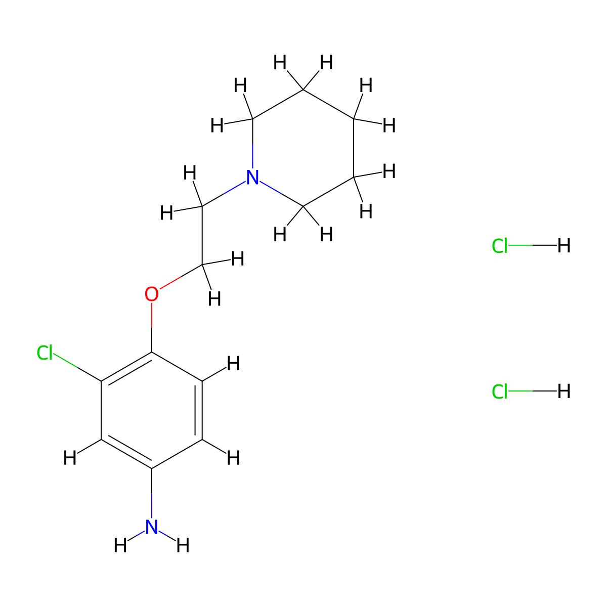 3-Chloro-4-[2-(1-piperidinyl)ethoxy]phenylamine dihydrochloride molecular structure, CAS 1185297-48-6