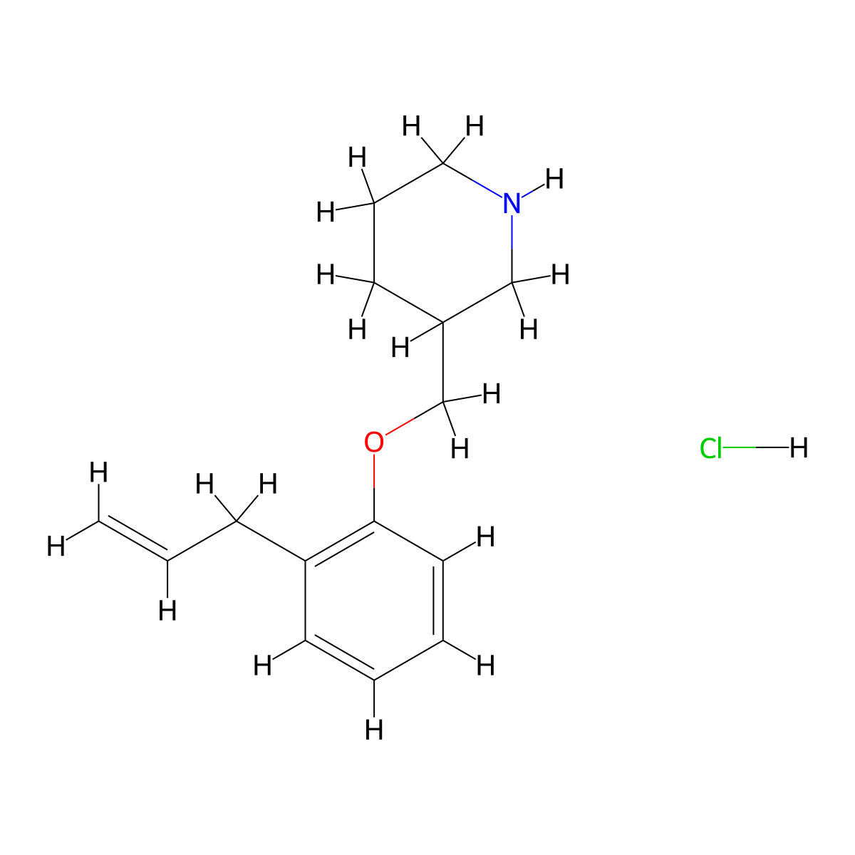 3-[(2-Allylphenoxy)methyl]piperidine hydrochloride molecular structure, CAS 1185297-52-2