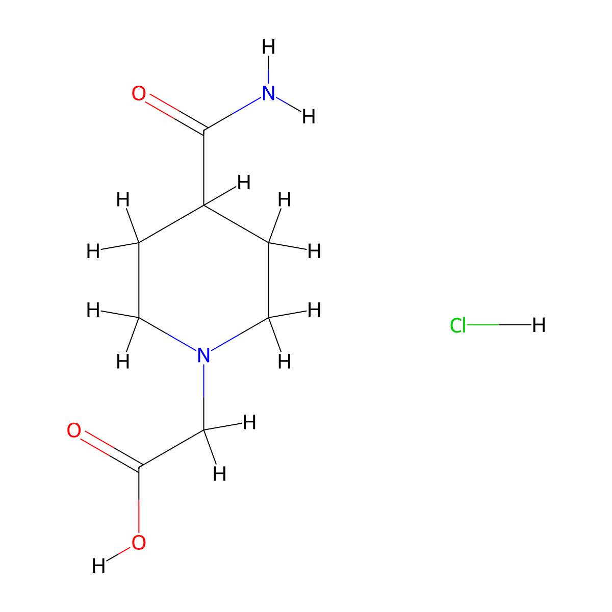 2-(4-Carbamoylpiperidin-1-yl)acetic acid hydrochloride molecular structure, CAS 1185297-53-3