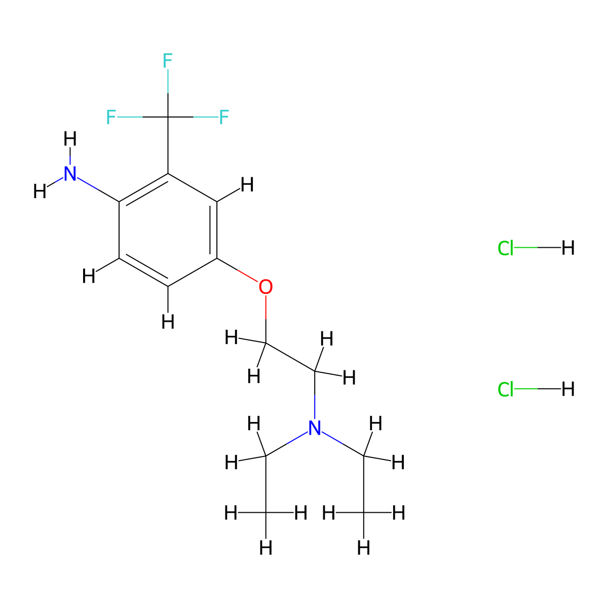 N-{2-[4-Amino-3-(trifluoromethyl)phenoxy]ethyl}-N,N-diethylamine dihydrochloride molecular structure, CAS 1185297-54-4
