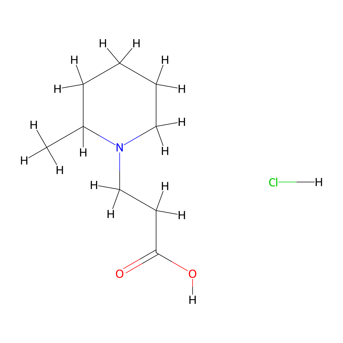 3-(2-Methylpiperidin-1-yl)propanoic acid hydrochloride molecular structure, CAS 1185297-55-5