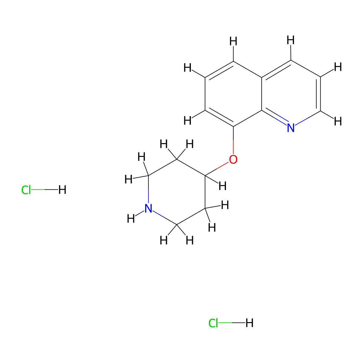 8-(Piperidin-4-yloxy)quinoline dihydrochloride molecular structure, CAS 1185297-61-3