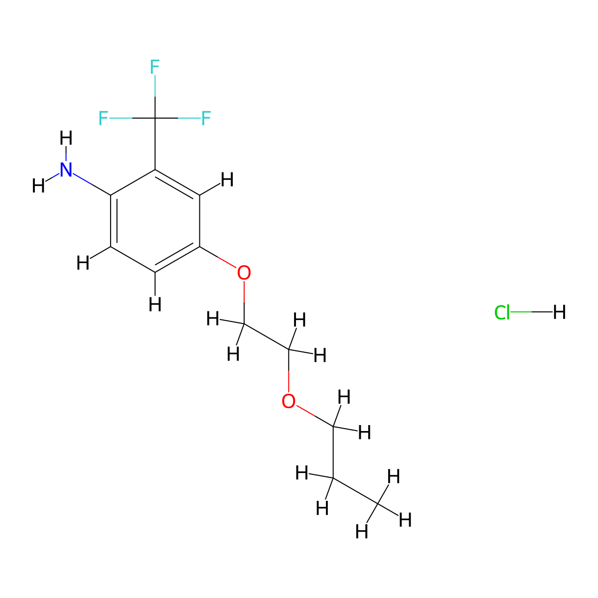 4-(2-Propoxyethoxy)-2-(trifluoromethyl)aniline hydrochloride molecular structure, CAS 1185297-62-4