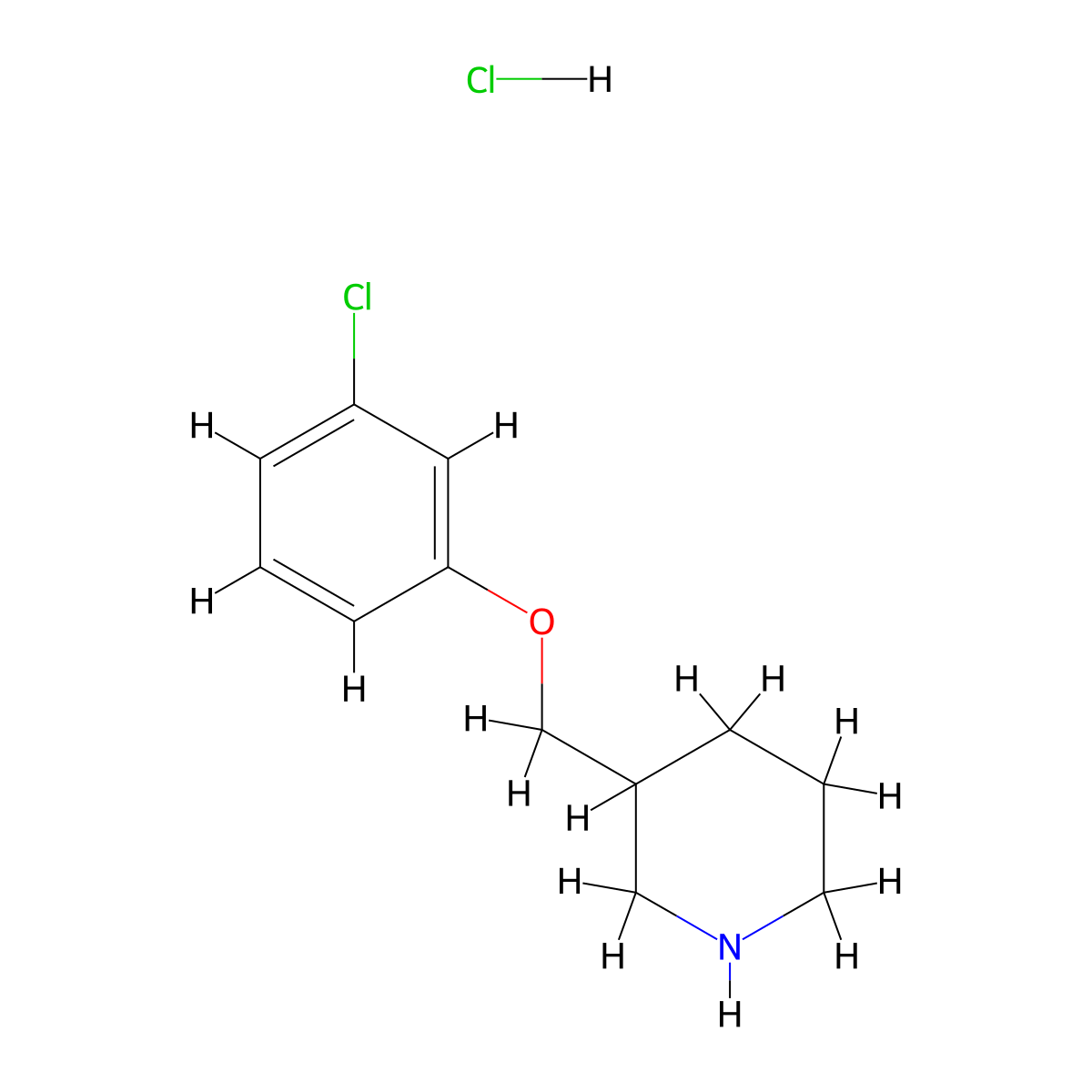 3-[(3-Chlorophenoxy)methyl]piperidine hydrochloride molecular structure, CAS 1185297-64-6