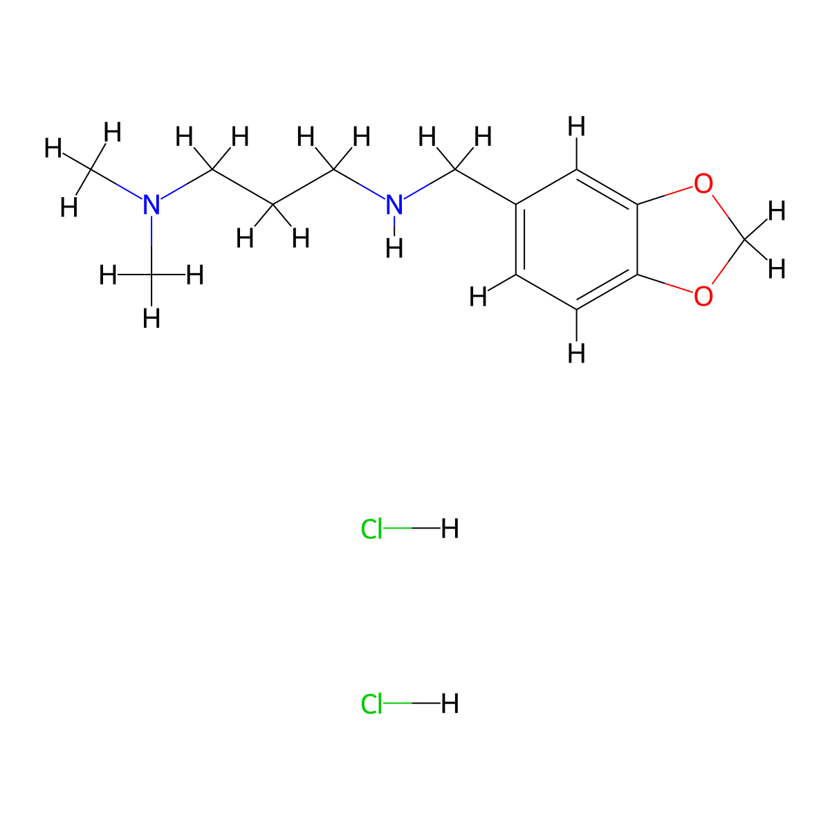N'-Benzo[1,3]dioxol-5-ylmethyl-N,N-dimethyl-propane-1,3-diamine dihydrochloride molecular structure, CAS 1185297-68-0