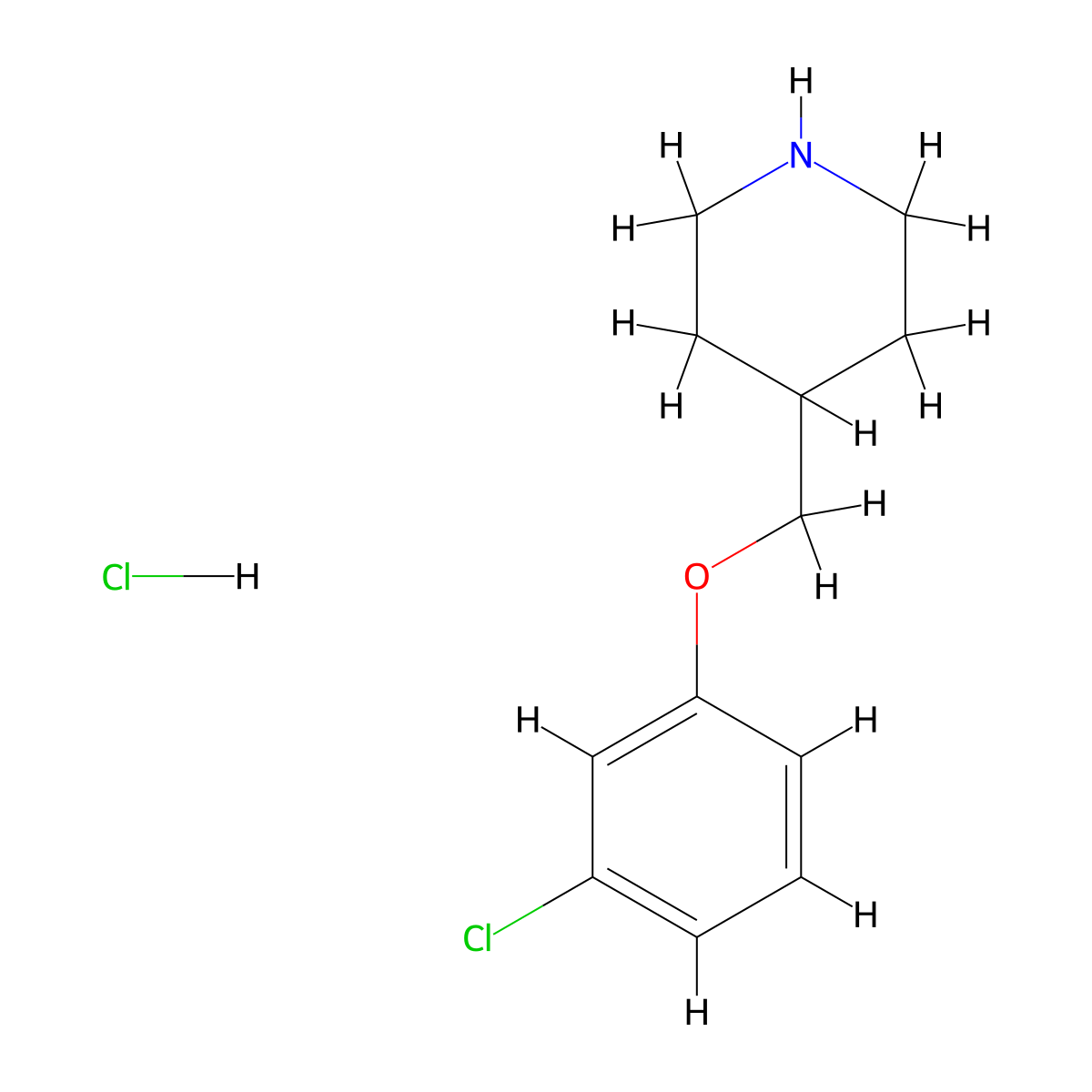 4-[(3-Chlorophenoxy)methyl]piperidine hydrochloride molecular structure, CAS 1185297-69-1