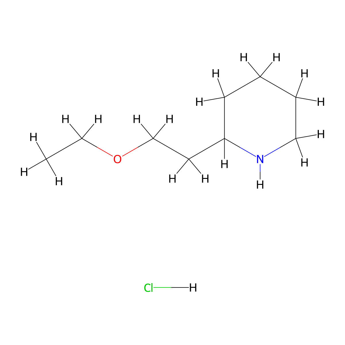 2-(2-Ethoxyethyl)piperidine hydrochloride molecular structure, CAS 1185297-70-4