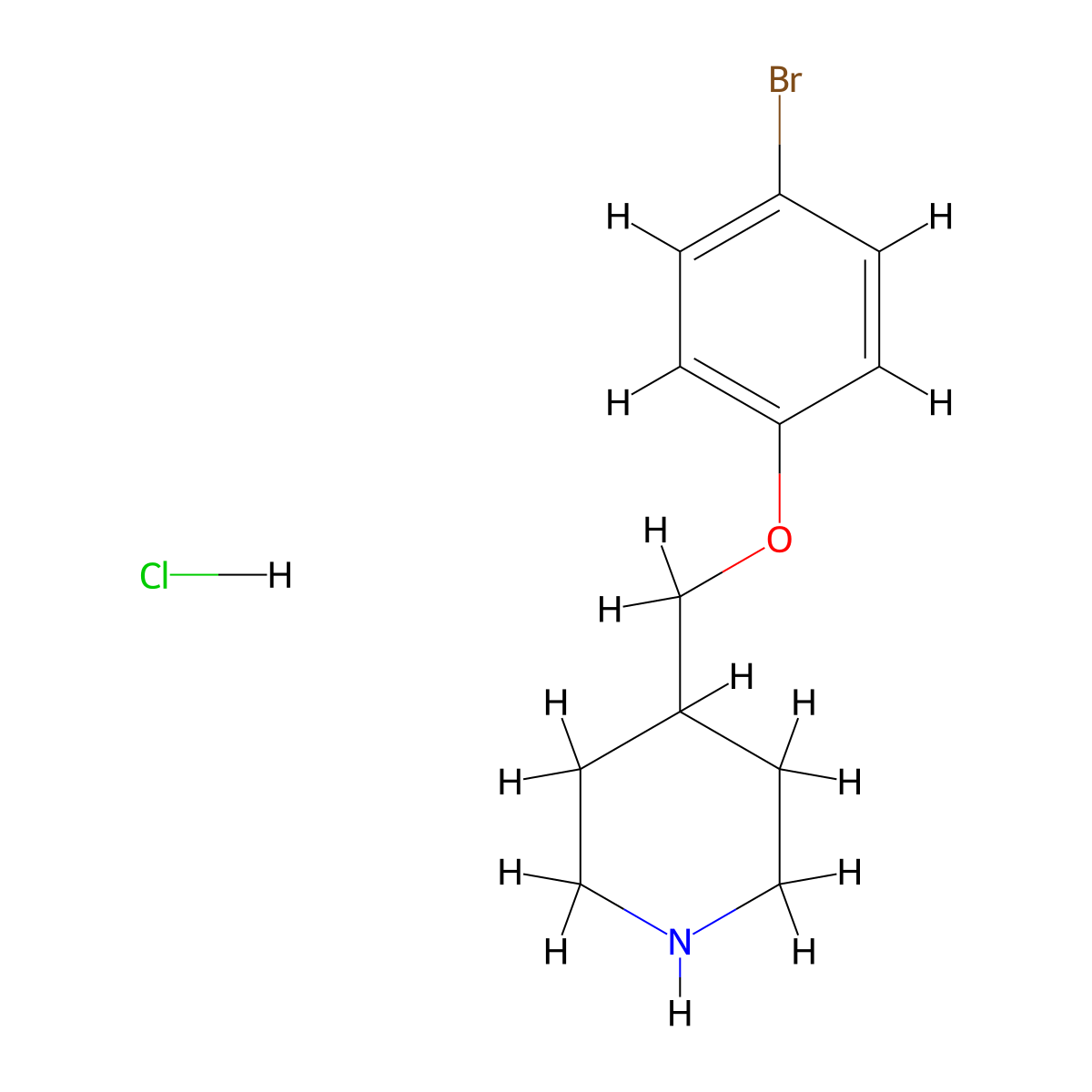 4-[(4-Bromophenoxy)methyl]piperidine hydrochloride molecular structure, CAS 1185297-77-1