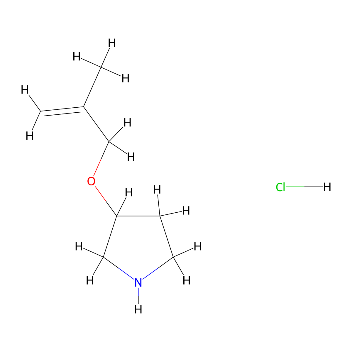 3-[(2-Methyl-2-propenyl)oxy]pyrrolidine hydrochloride molecular structure, CAS 1185297-81-7