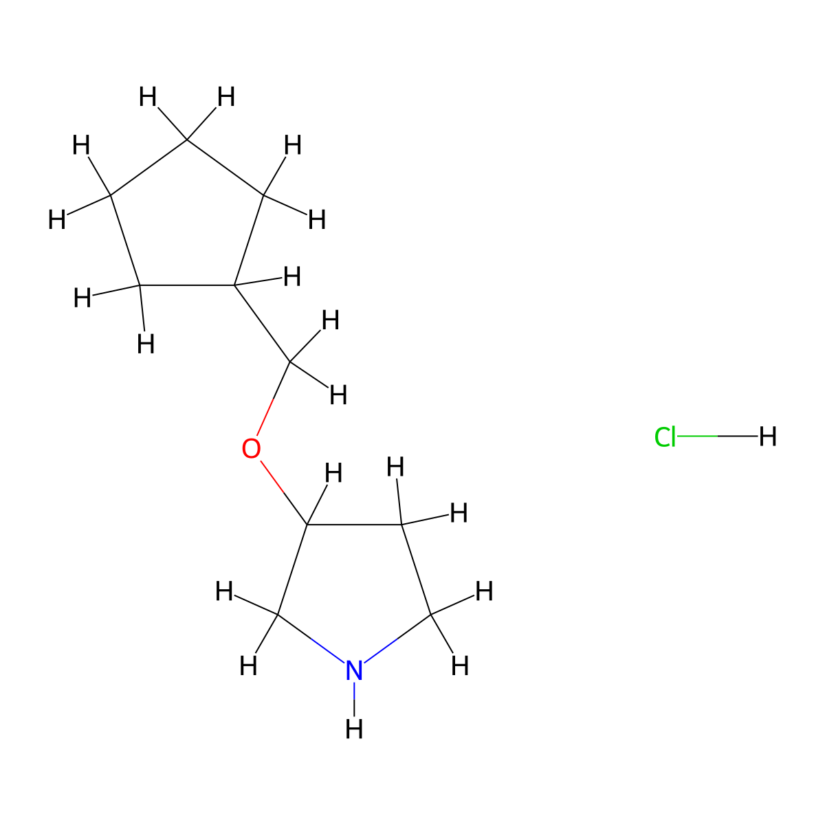 3-(Cyclopentylmethoxy)pyrrolidine hydrochloride molecular structure, CAS 1185297-82-8