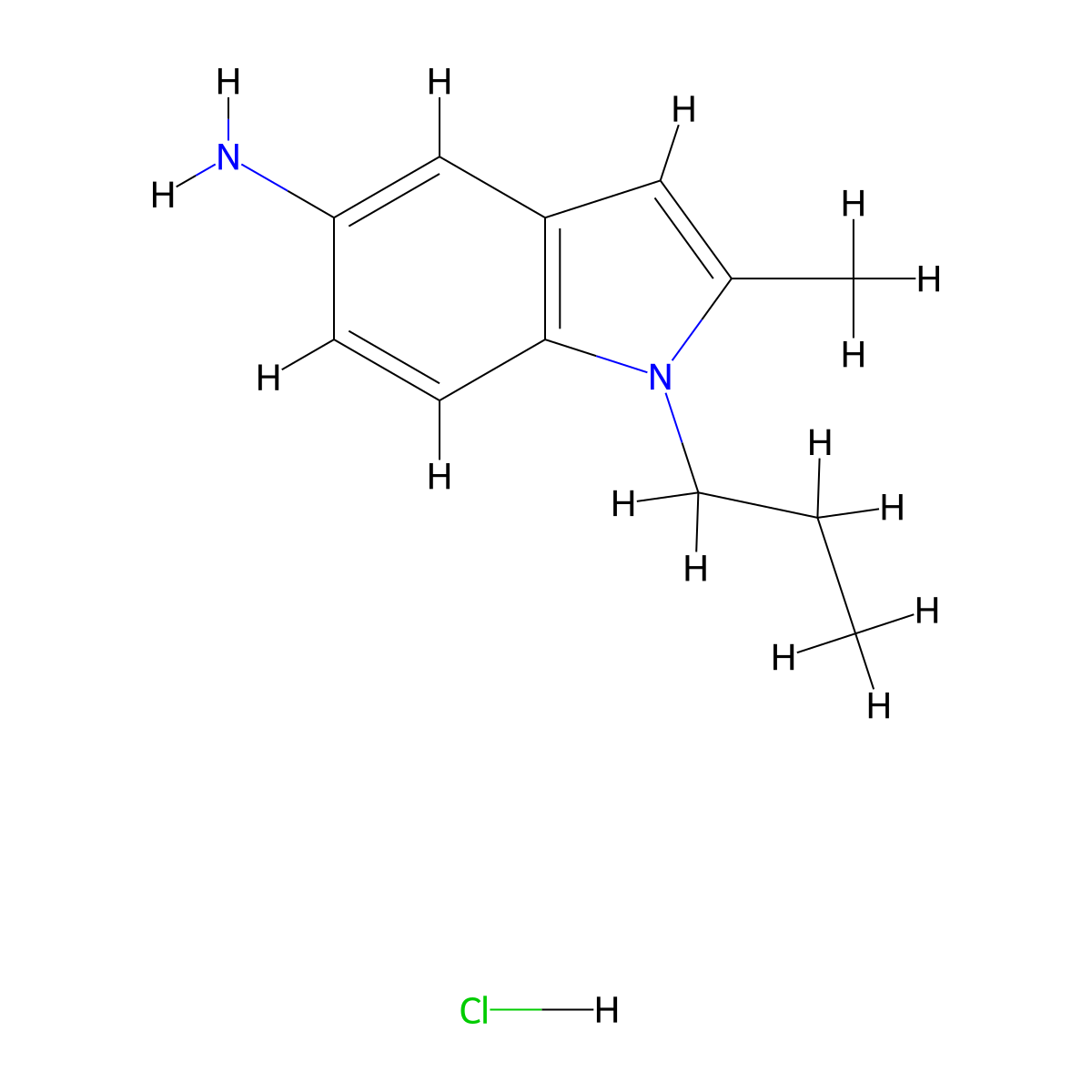 2-Methyl-1-propyl-1H-indol-5-ylamine hydrochloride molecular structure, CAS 1185297-83-9