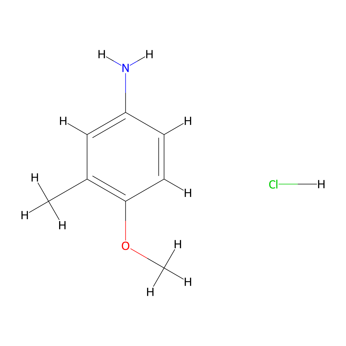 4-Methoxy-3-methylaniline hydrochloride molecular structure, CAS 1185297-84-0