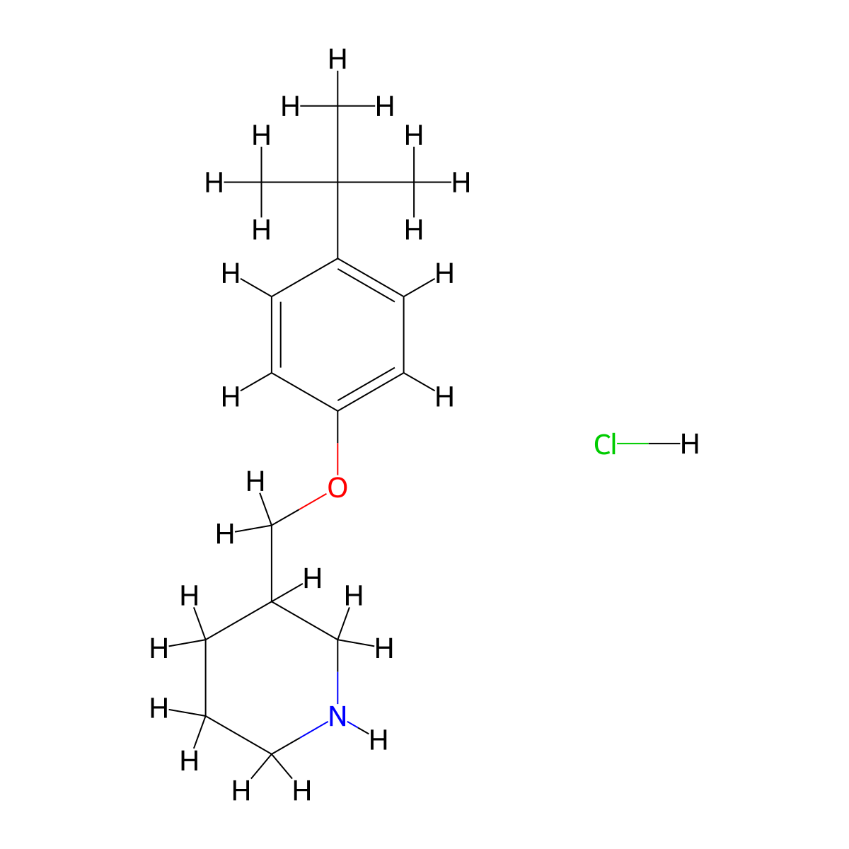 4-(tert-Butyl)phenyl 3-piperidinylmethyl ether hydrochloride molecular structure, CAS 1185297-86-2