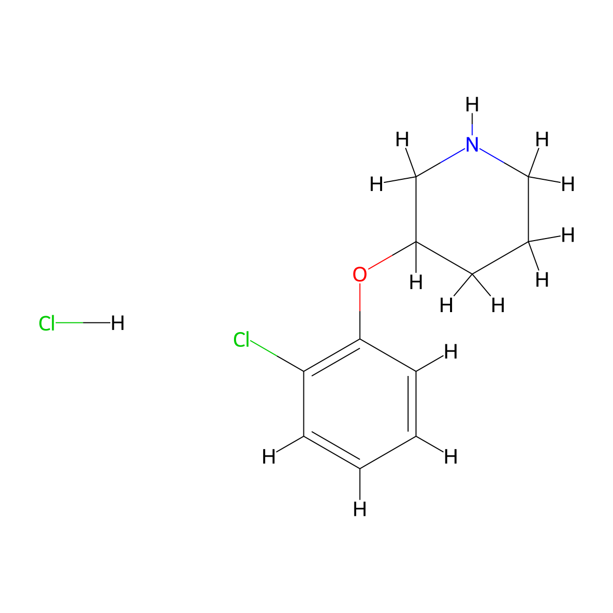 3-(2-Chlorophenoxy)piperidine hydrochloride molecular structure, CAS 1185297-88-4