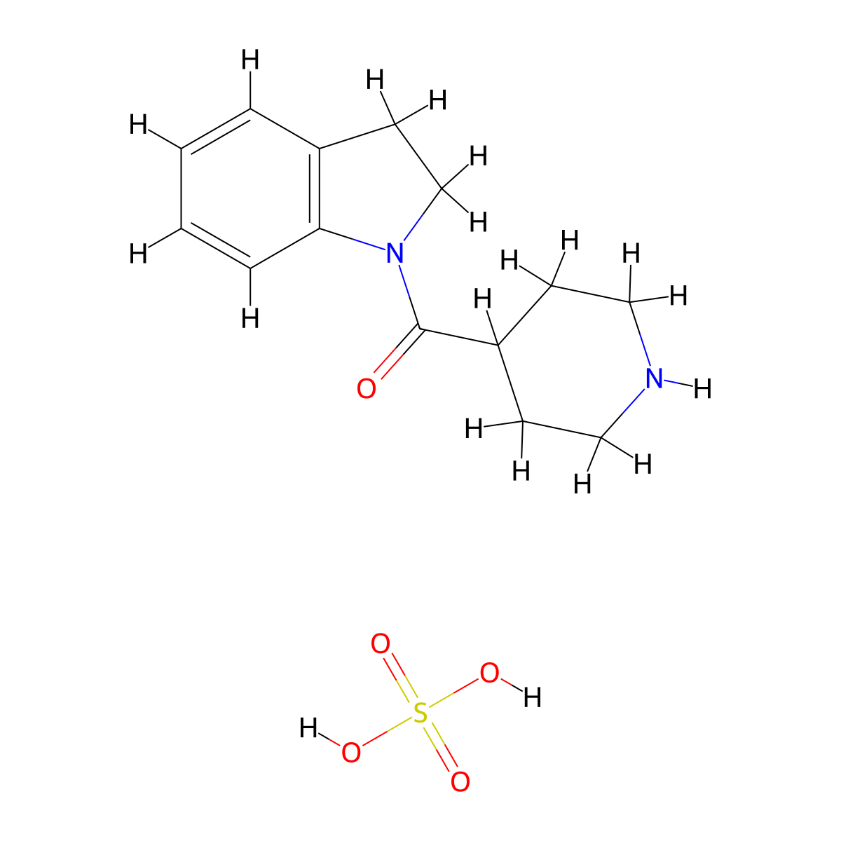 1-(Piperidin-4-ylcarbonyl)indoline, sulfate molecular structure, CAS 1185297-96-4
