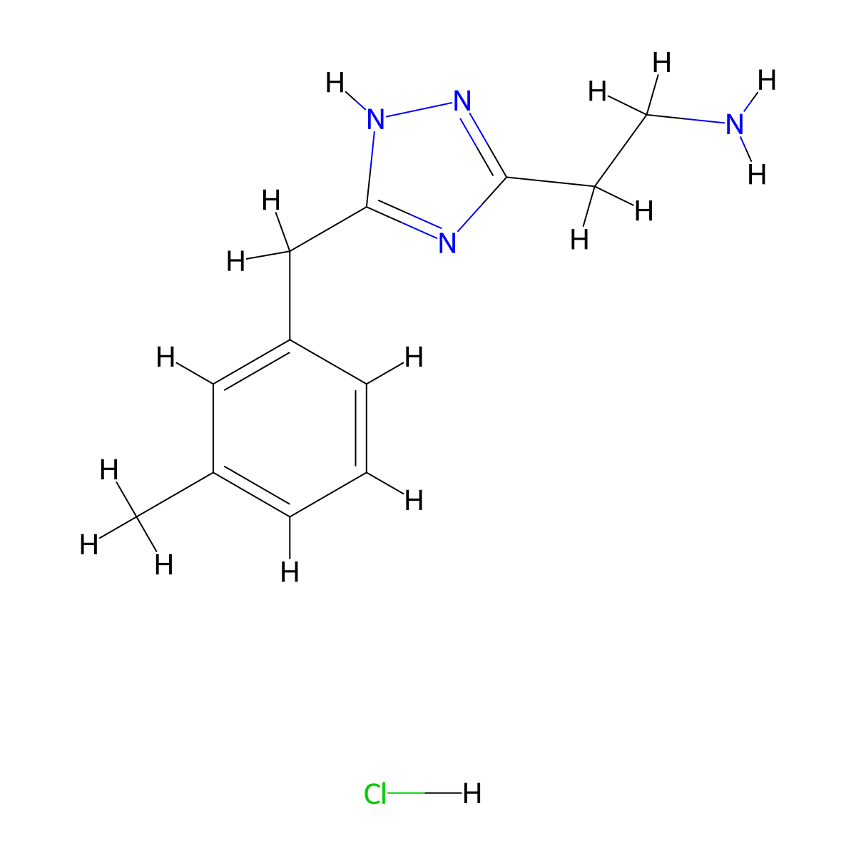 {2-[3-(3-Methylbenzyl)-1H-1,2,4-triazol-5-YL]-ethyl}amine hydrochloride molecular structure, CAS 1185297-97-5