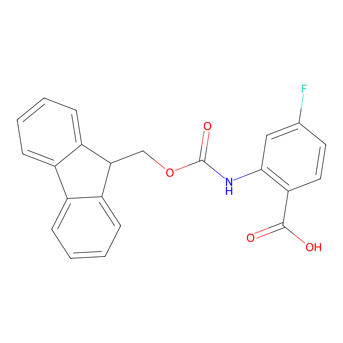 Fmoc-2-amino-4-fluorobenzoic acid molecular structure, CAS 1185298-00-3