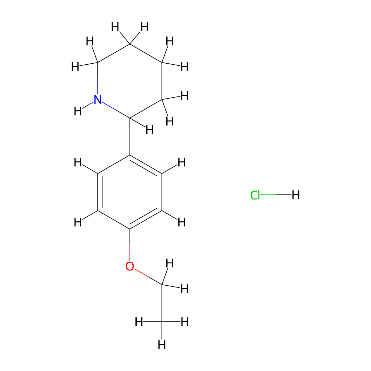 2-(4-Ethoxyphenyl)piperidine hydrochloride molecular structure, CAS 1185298-03-6