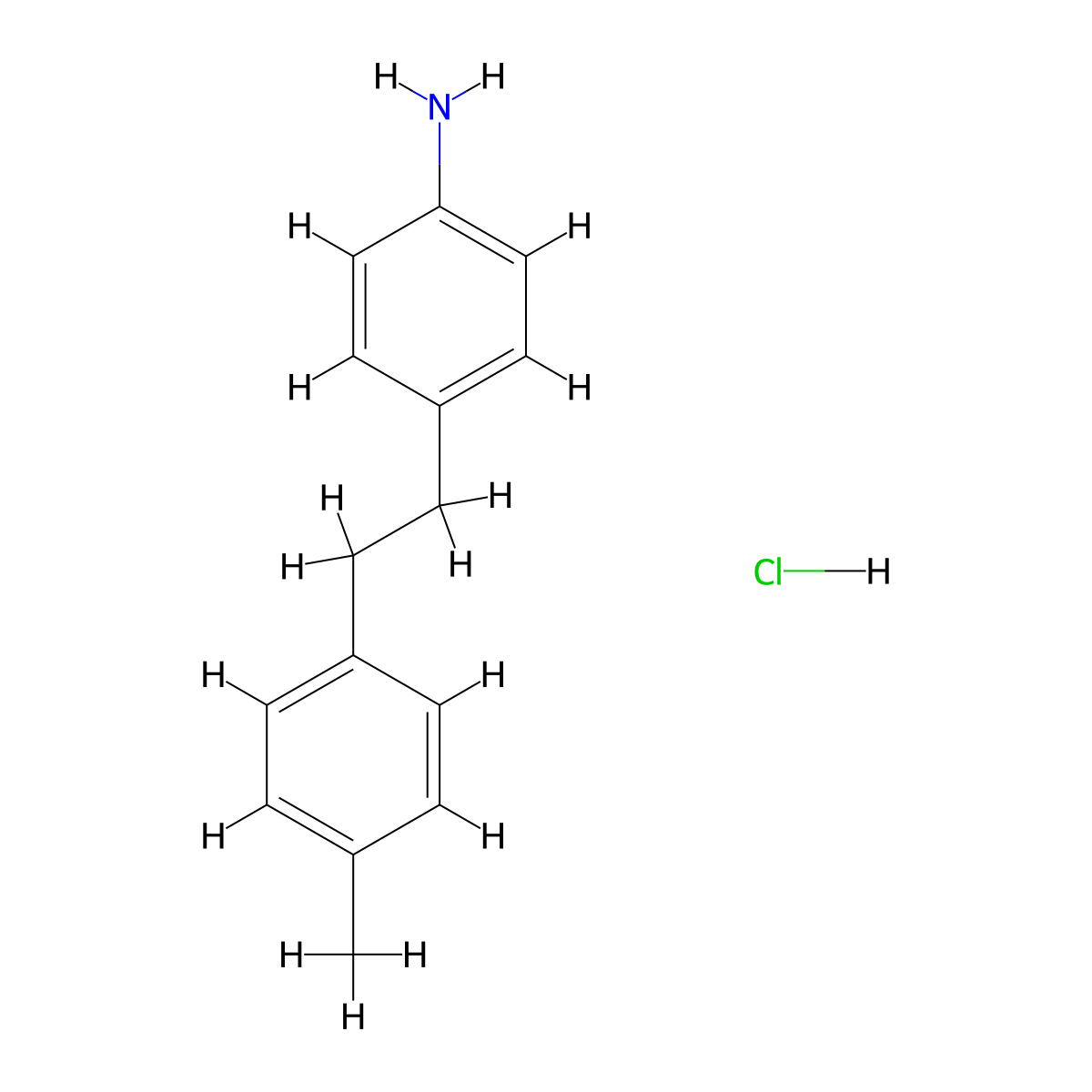 {4-[2-(4-Methylphenyl)ethyl]phenyl}amine hydrochloride molecular structure, CAS 1185298-08-1