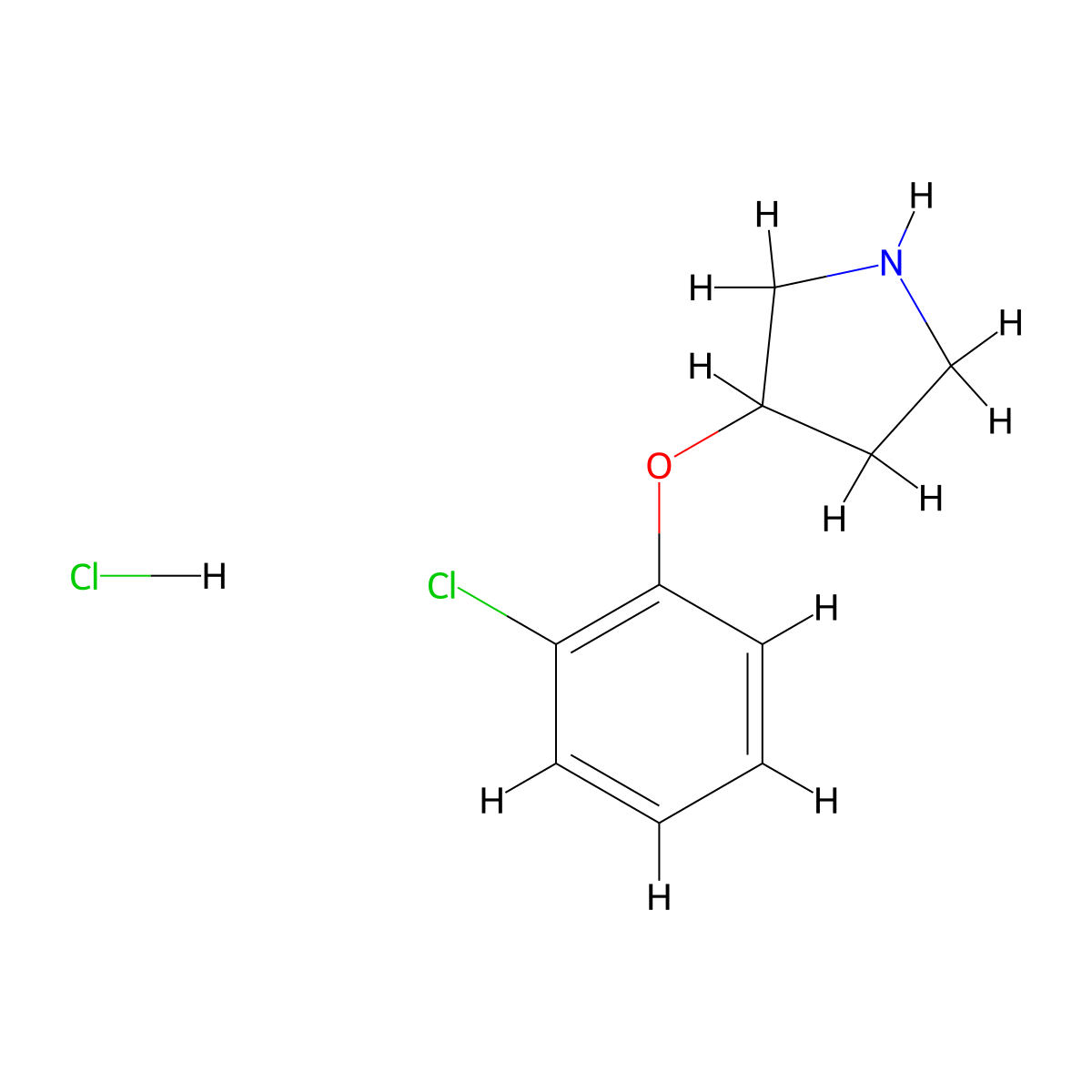3-(2-Chlorophenoxy)pyrrolidine hydrochloride molecular structure, CAS 1185298-15-0