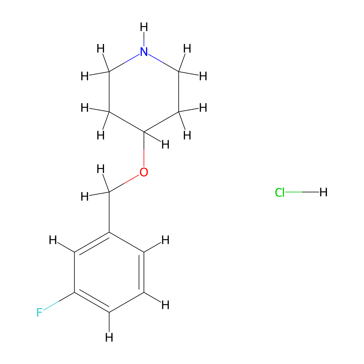 4-((3-Fluorobenzyl)oxy)piperidine hydrochloride molecular structure, CAS 1185298-16-1