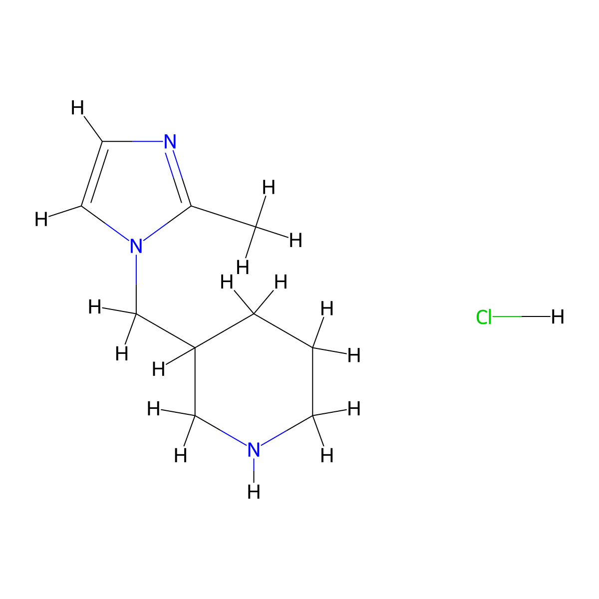 3-(2-Methyl-imidazol-1-ylmethyl)-piperidine hydrochloride molecular structure, CAS 1185298-19-4
