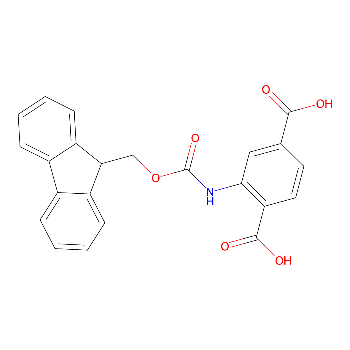 Fmoc-2-aminobenzene-1,4-dicarboxylic acid molecular structure, CAS 1185298-22-9