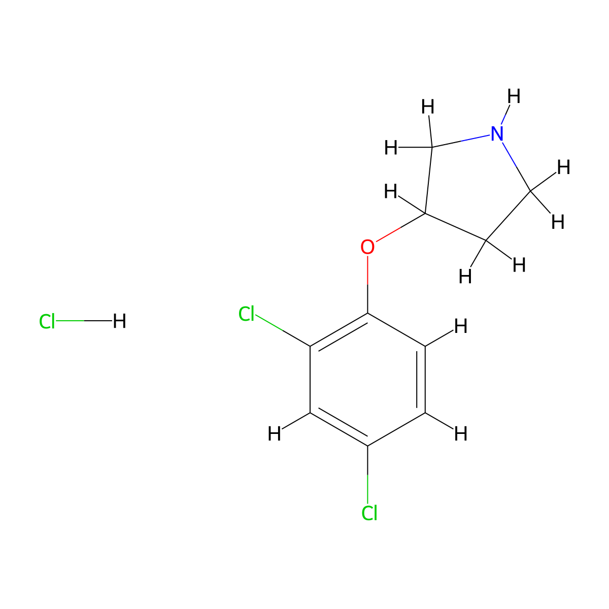 3-(2,4-Dichlorophenoxy)pyrrolidine hydrochloride molecular structure, CAS 1185298-23-0
