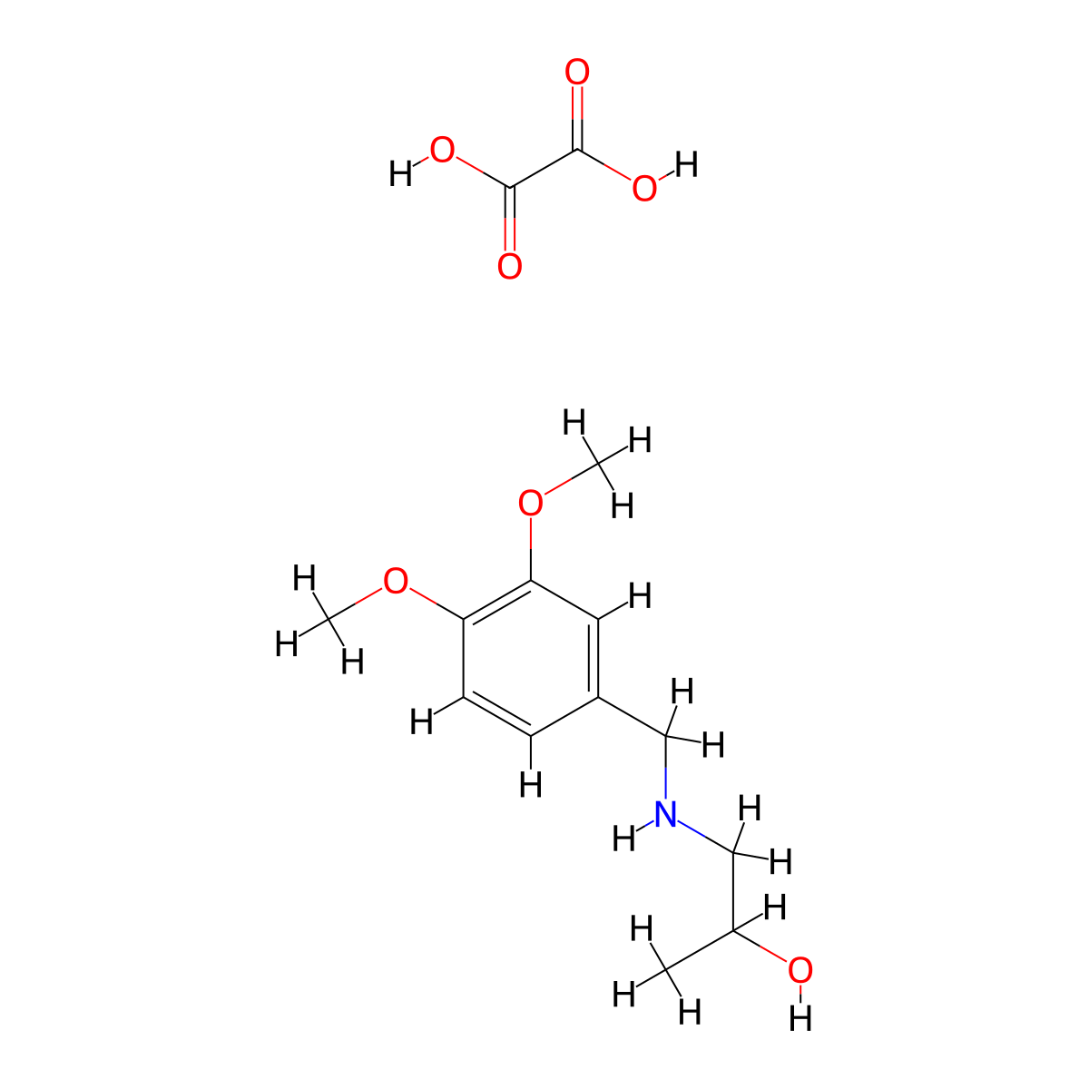 1-(3,4-Dimethoxy-benzylamino)-propan-2-ol oxalate molecular structure, CAS 1185298-27-4
