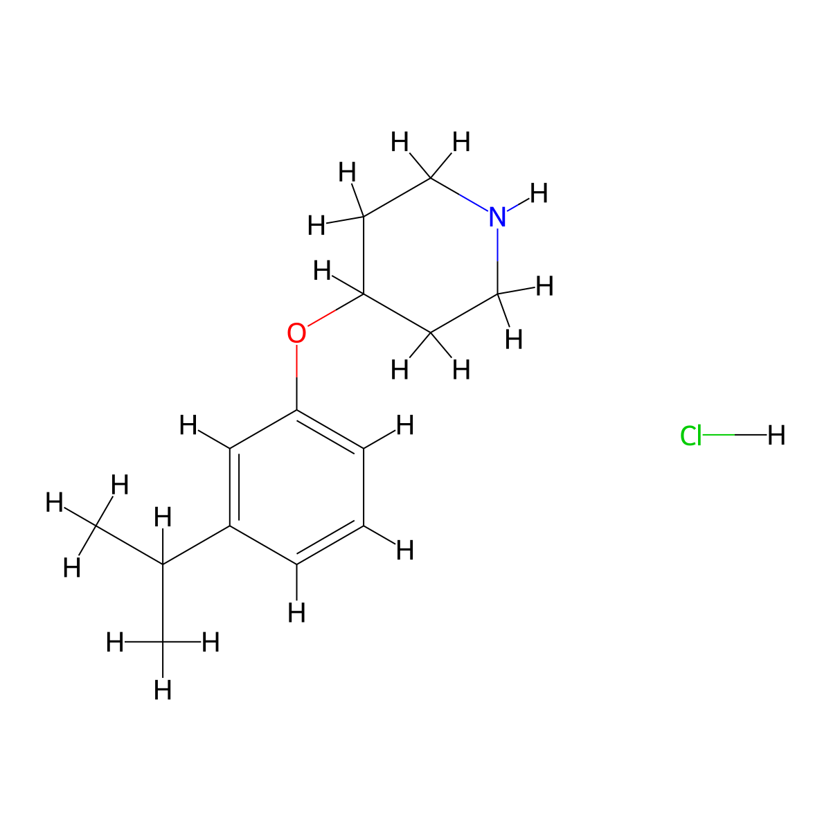 4-(3-Isopropylphenoxy)piperidine hydrochloride molecular structure, CAS 1185298-29-6