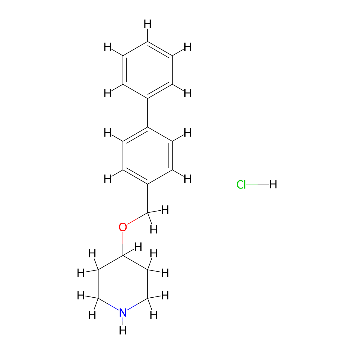 4-([1,1'-Biphenyl]-4-ylmethoxy)piperidine hydrochloride molecular structure, CAS 1185298-30-9