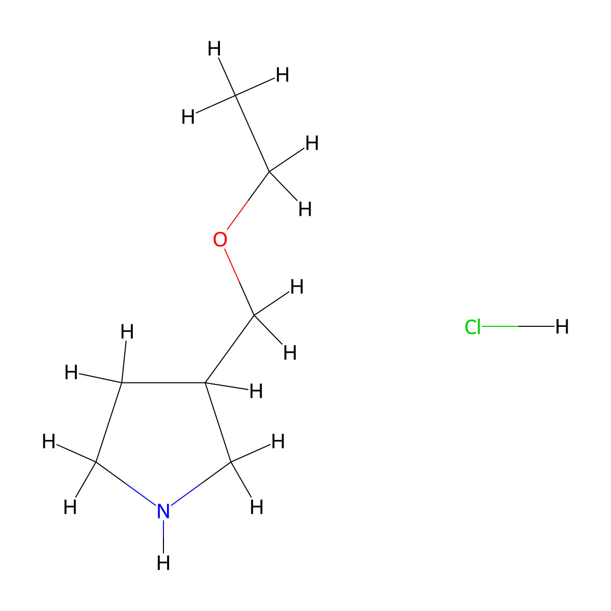 3-(Ethoxymethyl)pyrrolidine hydrochloride molecular structure, CAS 1185298-39-8