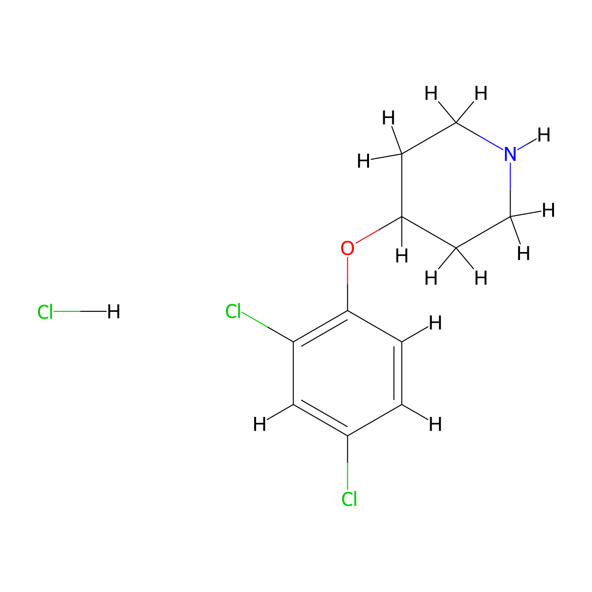 4-(2,4-Dichlorophenoxy)piperidine hydrochloride molecular structure, CAS 1185298-41-2