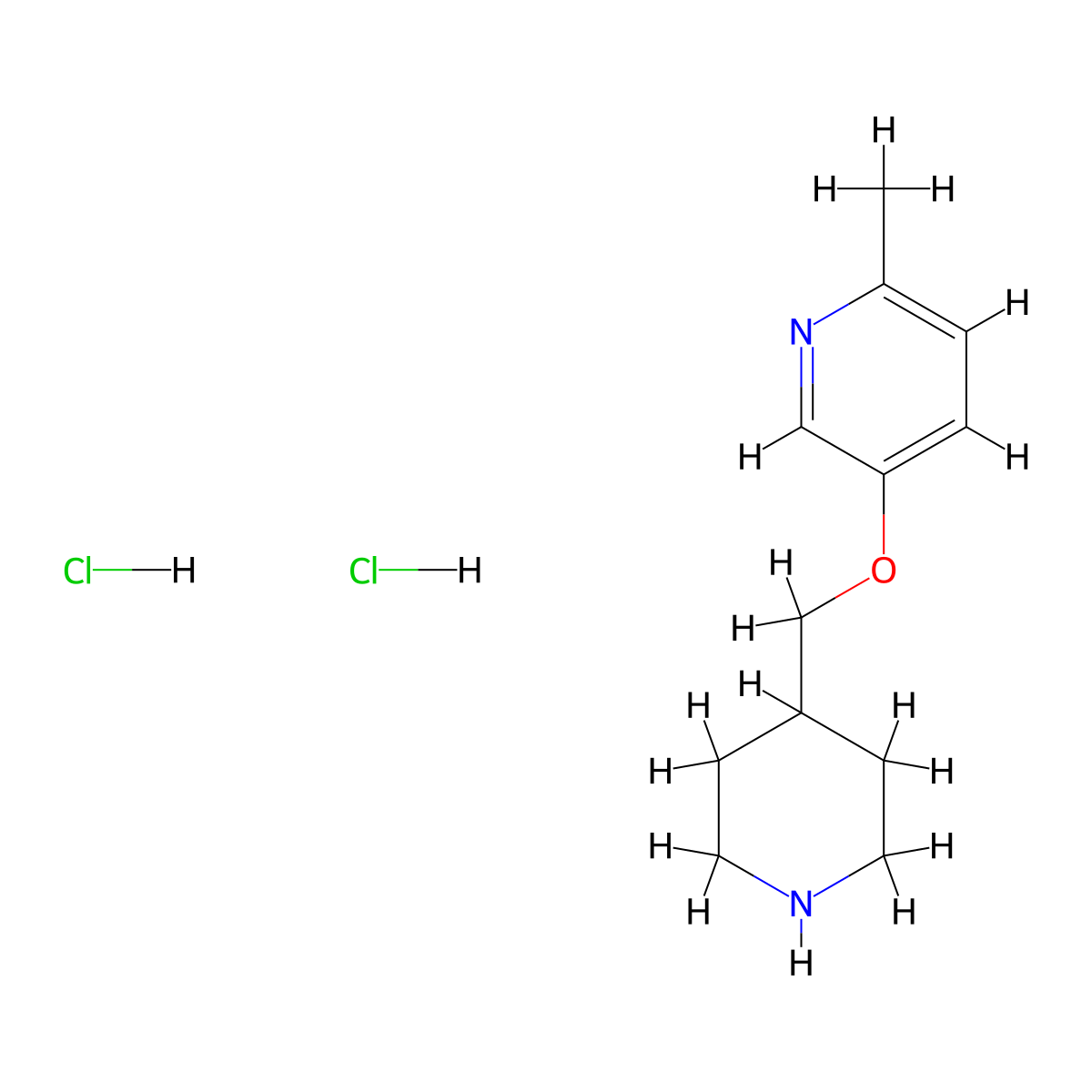 2-Methyl-5-(piperidin-4-ylmethoxy)pyridine dihydrochloride molecular structure, CAS 1185298-44-5