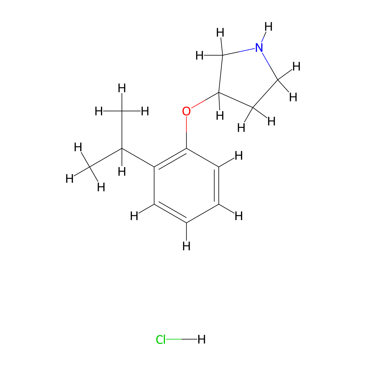 3-(2-Isopropylphenoxy)pyrrolidine hydrochloride molecular structure, CAS 1185298-50-3