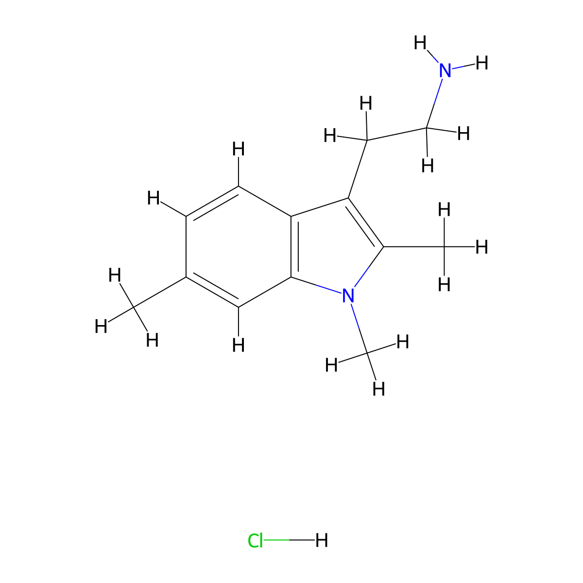 2-(1,2,6-Trimethyl-1H-indol-3-yl)-ethylamine hydrochloride molecular structure, CAS 1185298-59-2