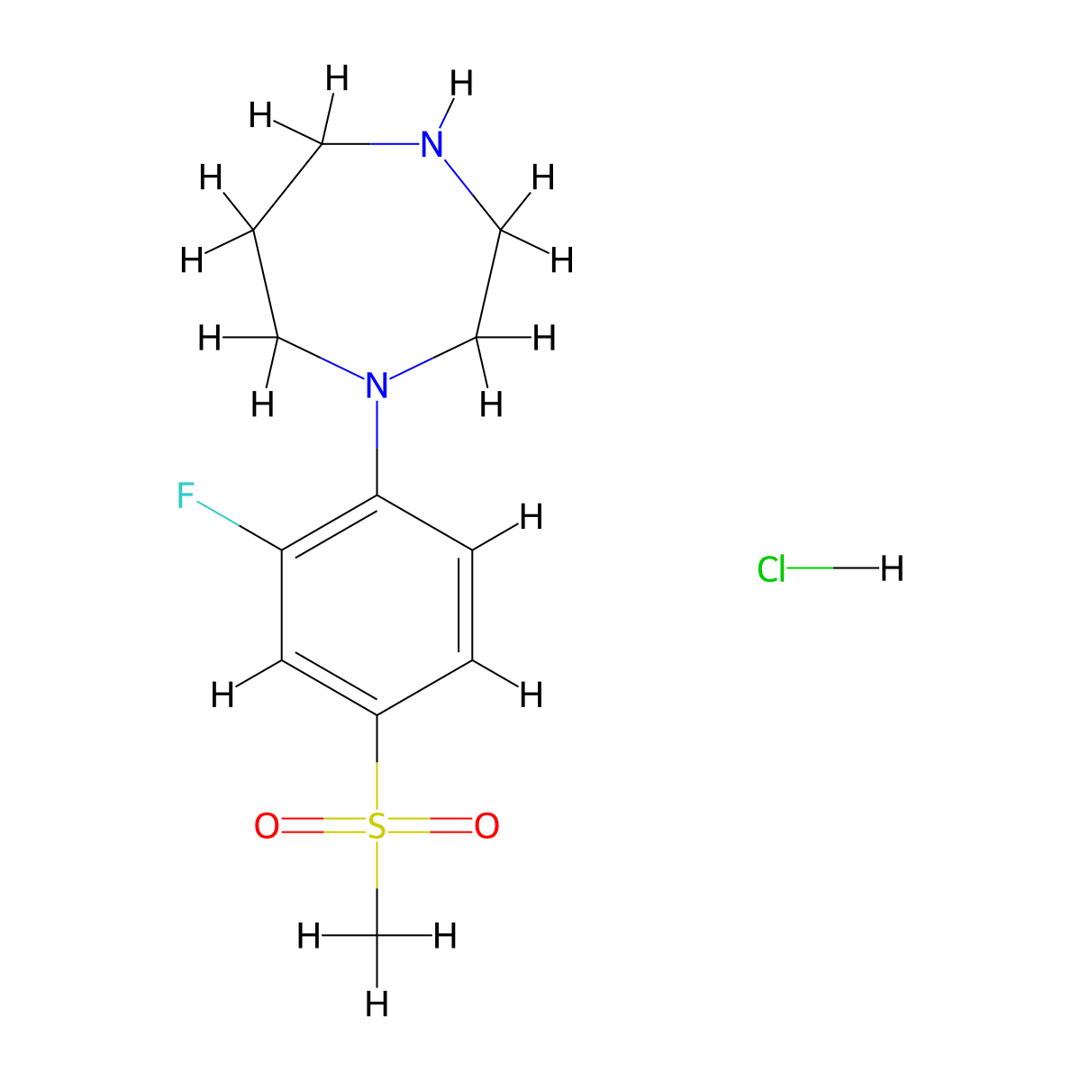 1-[2-Fluoro-4-(methylsulfonyl)phenyl]-homopiperazine hydrochloride molecular structure, CAS 1185298-61-6