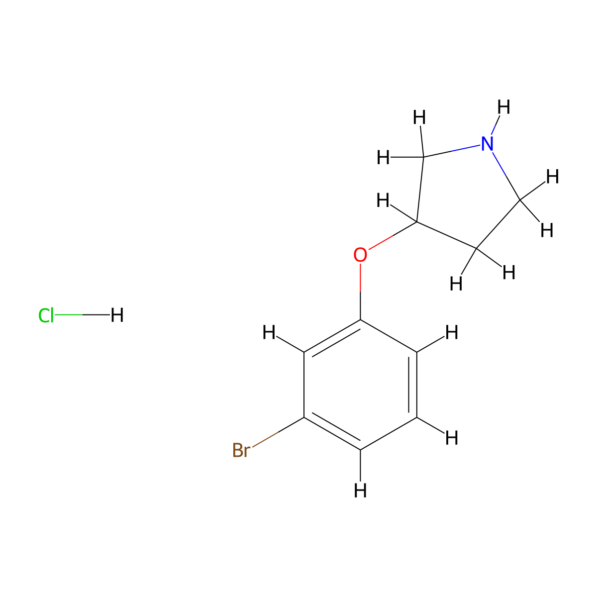 3-(3-Bromophenoxy)pyrrolidine hydrochloride molecular structure, CAS 1185298-69-4