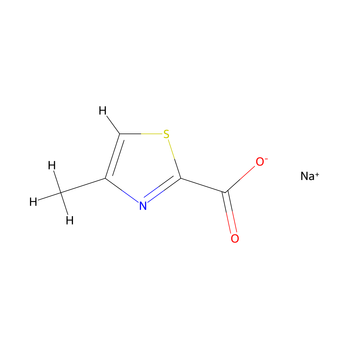 Sodium 4-methyl-1,3-thiazole-2-carboxylate molecular structure, CAS 1185298-76-3