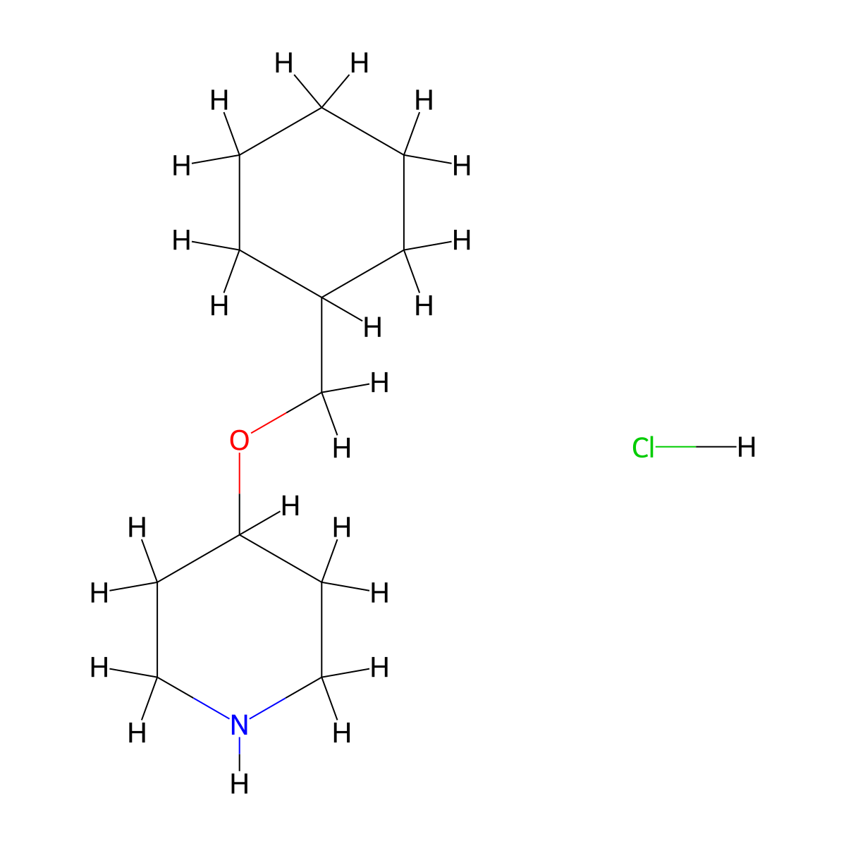 4-(Cyclohexylmethoxy)piperidine hydrochloride molecular structure, CAS 1185298-81-0