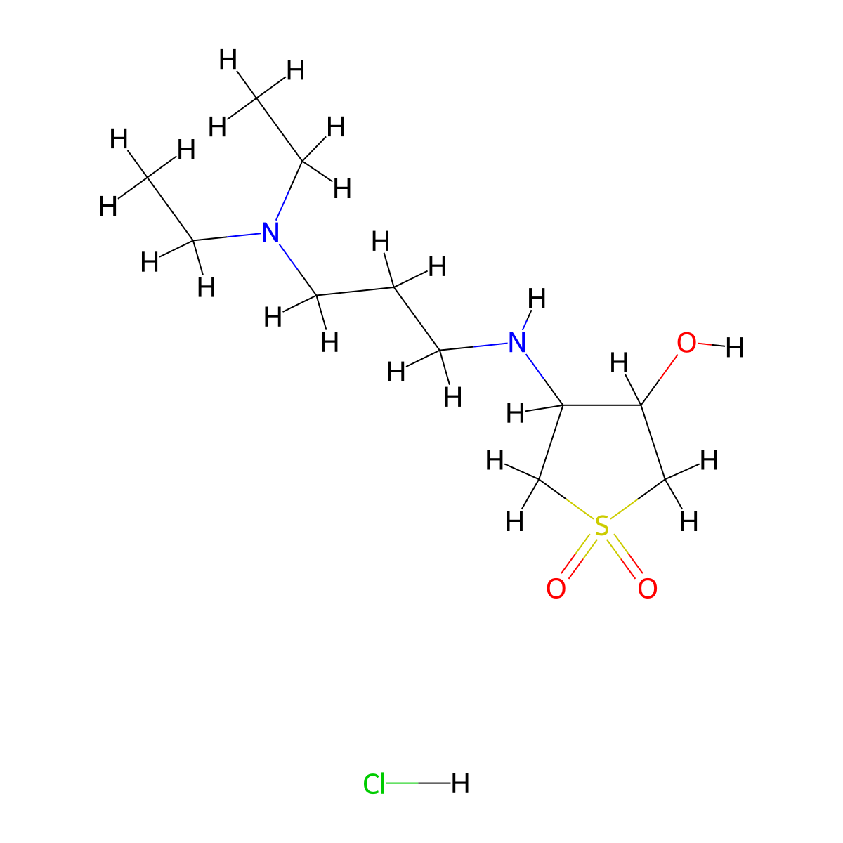 4-(3-Diethylamino-propylamino)-1,1-dioxo-tetrahydro-1lambda*6*-thiophen-3-ol hydrochloride molecular structure, CAS 1185298-91-2