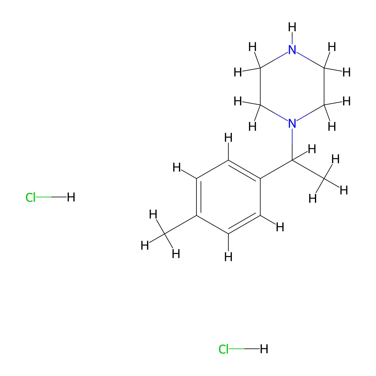 1-(1-p-Tolyl-ethyl)-piperazine dihydrochloride molecular structure, CAS 1185298-93-4