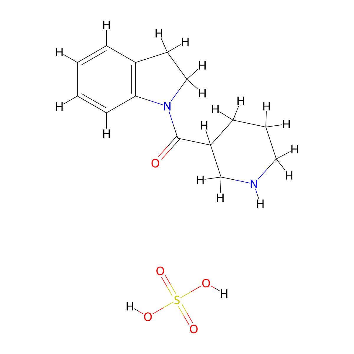 1-(Piperidin-3-ylcarbonyl)indoline, sulfate molecular structure, CAS 1185298-95-6