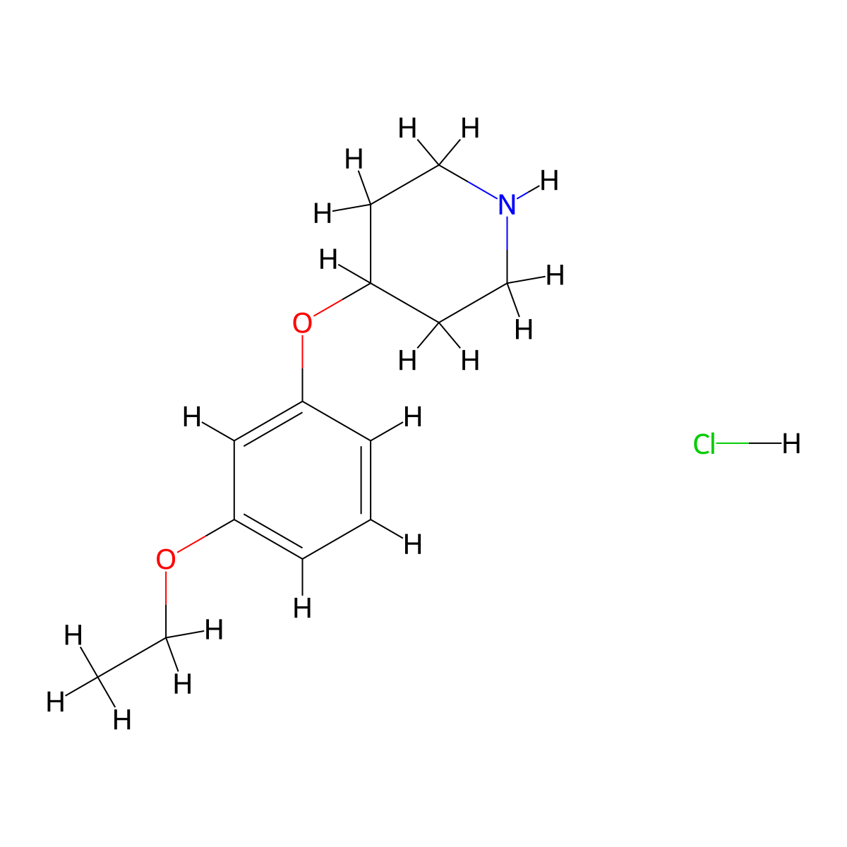 4-(3-Ethoxyphenoxy)piperidine hydrochloride molecular structure, CAS 1185298-97-8